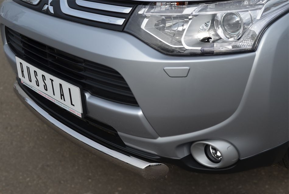 Защита RusStal переднего бампера d76 (дуга) для Mitsubishi Outlander III 2012-2014. Артикул MRZ-001049