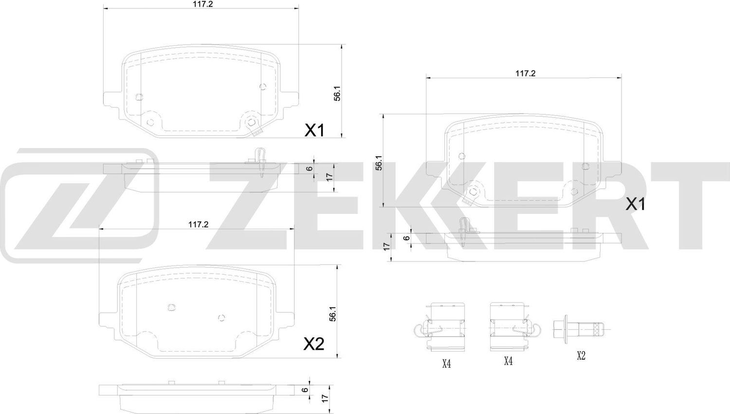 Тормозные колодки Zekkert. Артикул BS-1408