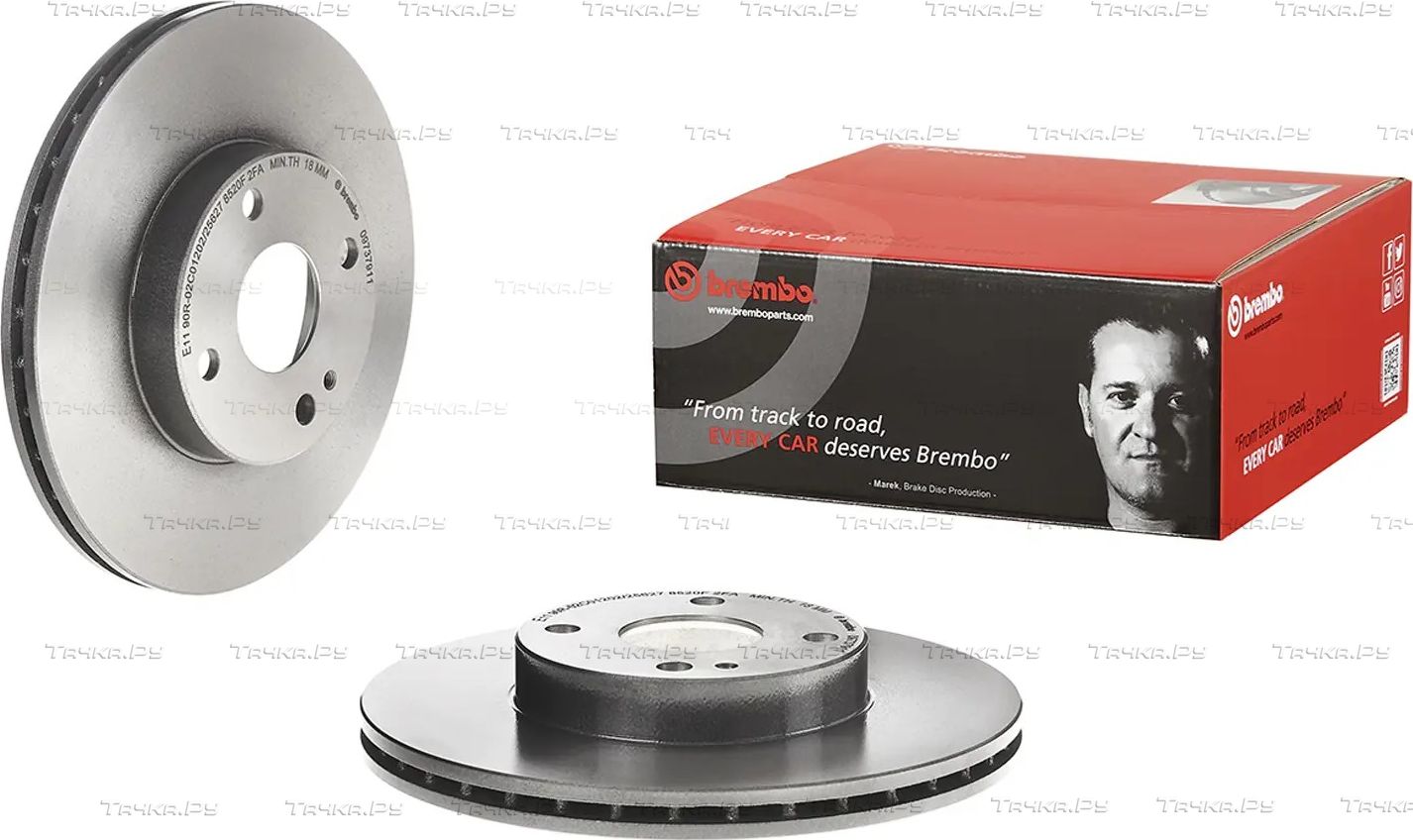 Тормозной диск Brembo PRIME LINE - UV Coated для Mazda 323 V (BA) 1994-1998. Артикул 09.7379.11