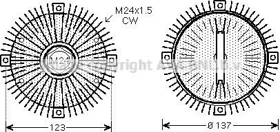 Муфта (вискомуфта) вентилятора AVA (алюминий). Артикул FDC445