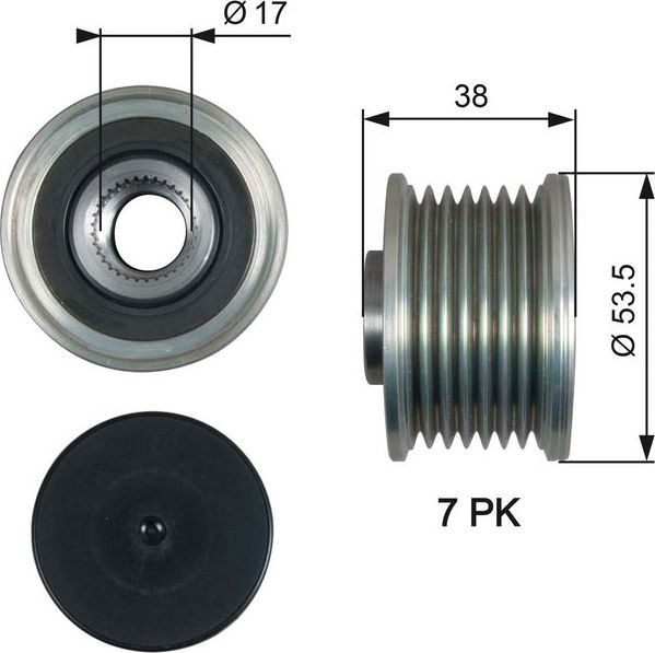 Муфта генератора обгонная Gates DriveAlign®. Артикул OAP7190