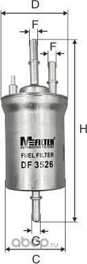 Фильтр топливный (M-Filter). Артикул DF3526