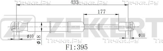 Амортизатор (упор) багажника Zekkert. Артикул GF-2520