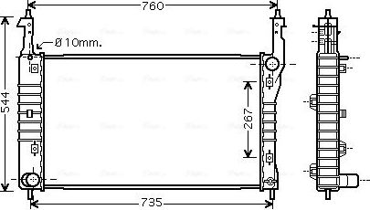 Радиатор охлаждения двигателя AVA. Артикул OLA2432