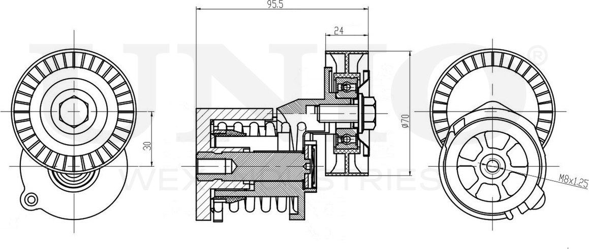 Натяжитель/демпфер ремня (Unio). Артикул TNS-10158