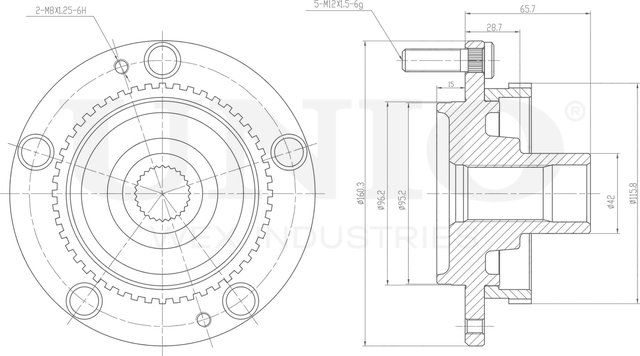 Ступица колеса (Unio). Артикул HUB-20270