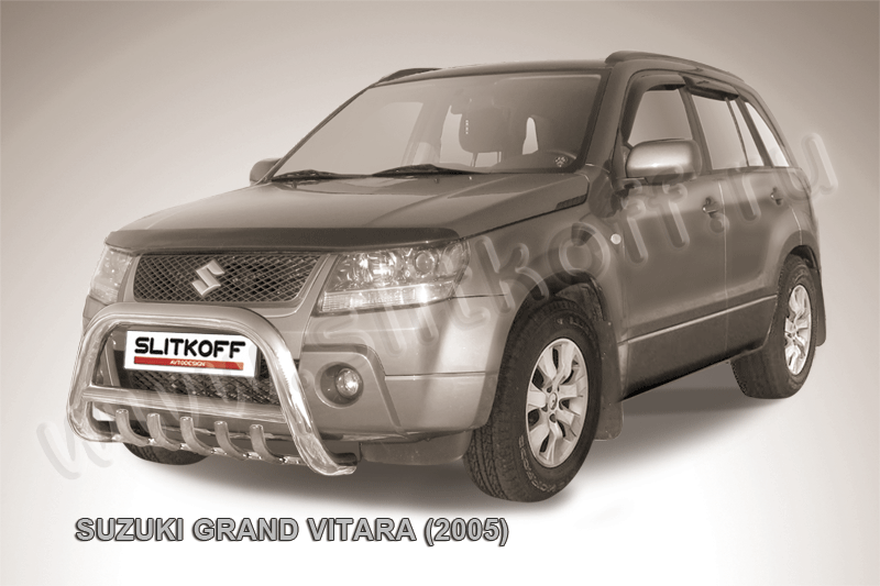 Кенгурятник Slitkoff d76 низкий с защитой картера для Suzuki Grand Vitara III 5-дв. 2005-2008. Артикул SGV05001