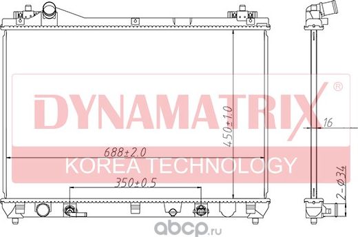 Радиатор охлаждения двигателя (Dynamatrix-Korea) Dynamatrix-Korea. Артикул DR64199