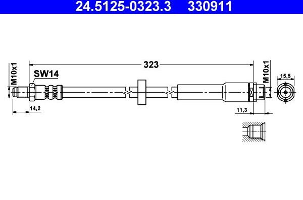 Тормозной шланг ATE. Артикул 24.5125-0323.3