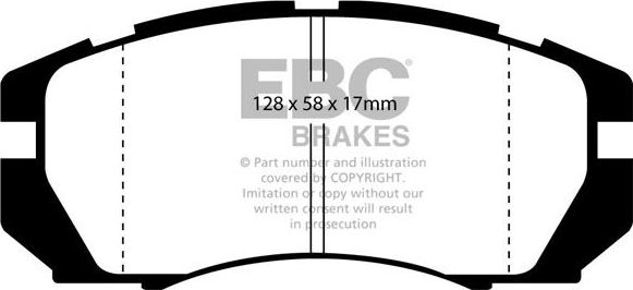 Тормозные колодки EBC Brakes передние для Subaru Legacy I 1991-1994. Артикул DP2966