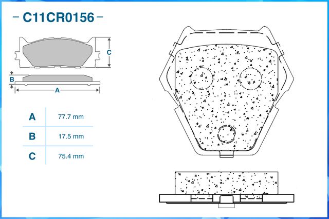 Колодки тормозные передние (Low Metallic) (Cworks). Артикул C11CR0156