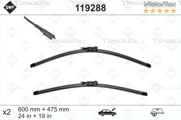 Щетка стеклоочистителя (дворник) SWF для Renault Koleos I 2008-2016. Артикул 119288