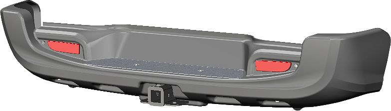 Бампер силовой задний АВС-Дизайн с квадратом под фаркоп для Toyota Hilux Revo 2015-07.2018. УСИЛЕННЫЙ, под покраску. Артикул ABC.TOHIL.RB.08P