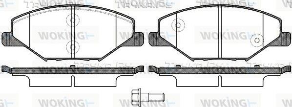 Тормозные колодки Woking передние для Skoda Rapid I 2012-2019. Артикул P14533.00