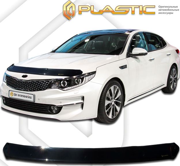 Дефлектор СА Пластик для капота (Classic черный) Kia Optima IV 2015-2020. Артикул 2010010112158