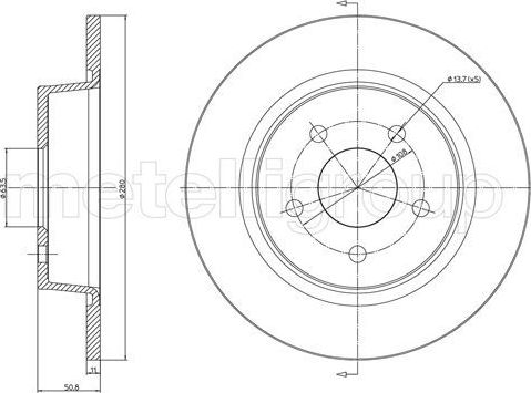 Тормозной диск Metelli для Ford C-MAX II 2010-2019. Артикул 23-1251C