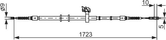Трос ручника (тросик ручного тормоза) Bosch. Артикул 1 987 482 269