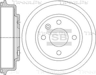 Тормозной барабан Sangsin Hi-Q задний для Chevrolet Aveo II 2011-2015. Артикул SD3048