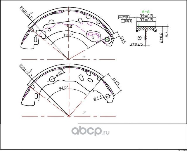 Колодки тормозные барабанные AVANTECH. Артикул AVS0128