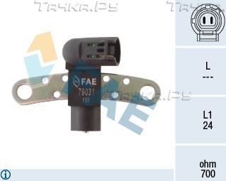 Датчик положения коленвала FAE для Renault Megane I 1998-2003. Артикул 79031