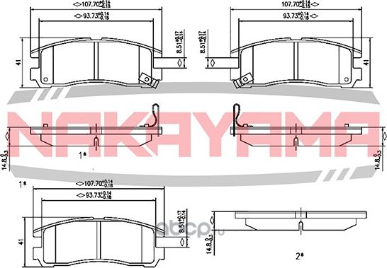 Колодки тормозные (Nakayama). Артикул P0624NY