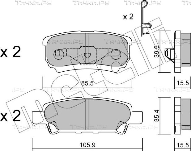Тормозные колодки Metelli задние для Chrysler Sebring III 2006-2009. Артикул 22-0737-0