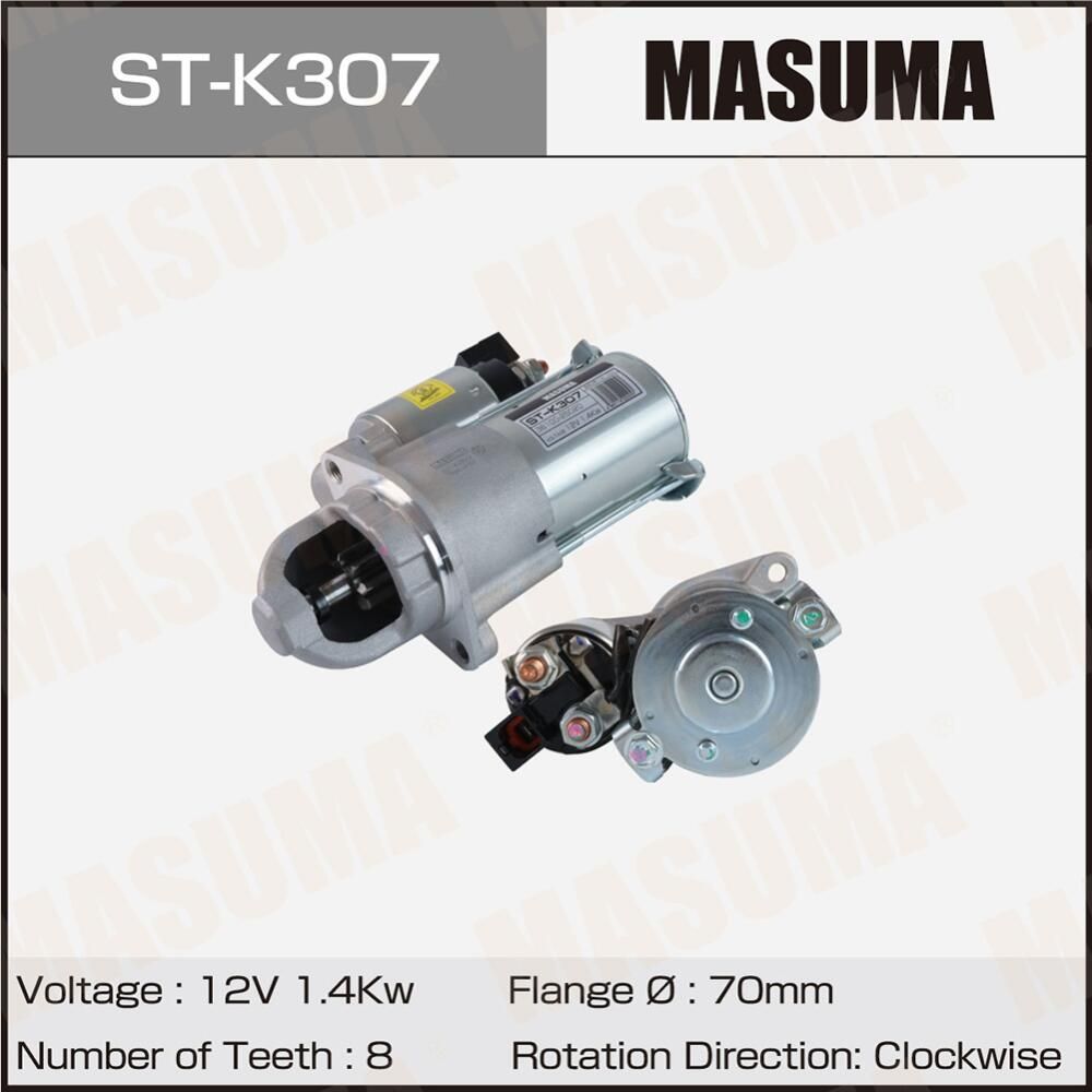 Стартер MASUMA, HYUNDAI / G4GC, G4KA (12V/ 1.4KW). Артикул STK307