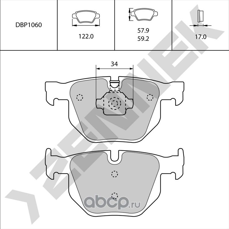 Колодки тормозные задние BMW X5 E70 06-13, X6 E71 08-14 (Zennek). Артикул DBP1060