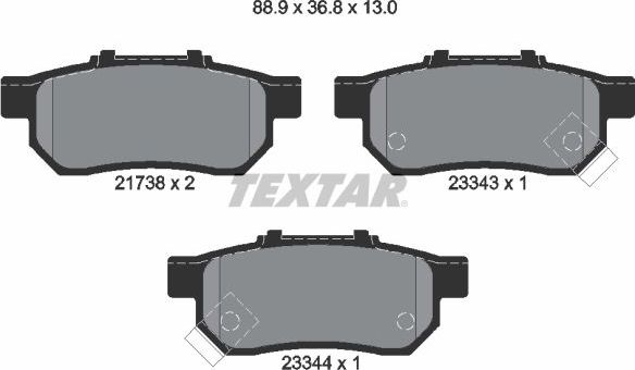 Тормозные колодки Textar. Артикул 2173801