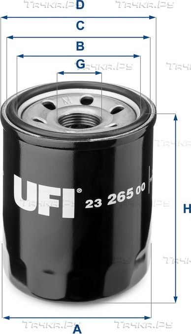 Масляный фильтр UFI для Honda Insight II 2009-2014. Артикул 23.265.00