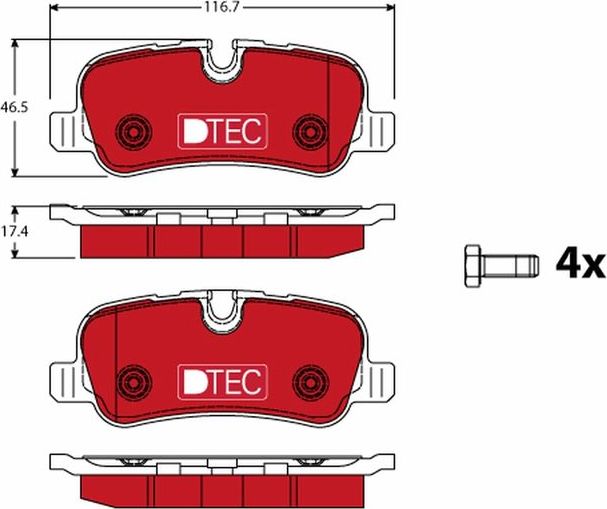 Тормозные колодки TRW DTEC COTEC. Артикул GDB1632DTE