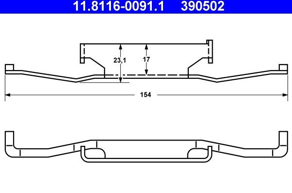 Пружина тормозного суппорта ATE передний для BMW 3 II (E30) 1986-1991. Артикул 11.8116-0091.1