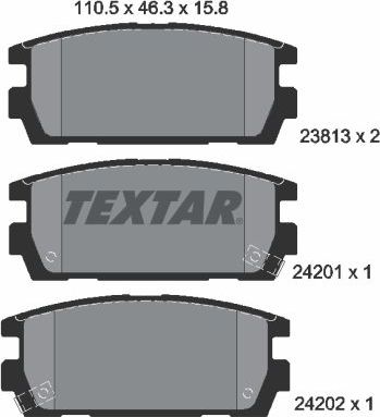 Тормозные колодки Textar. Артикул 2381301