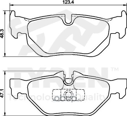 Колодки тормозные дисковые | зад | (Tyren). Артикул TYR1210801
