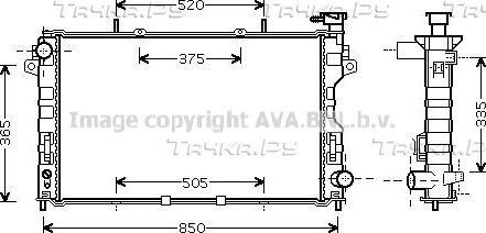 Радиатор охлаждения двигателя AVA. Артикул CRA2081
