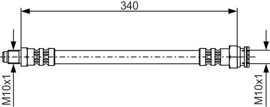Тормозной шланг Bosch передний для Mercedes-Benz SL-Класс III (R107, C107) 1985-1989. Артикул 1 987 476 393