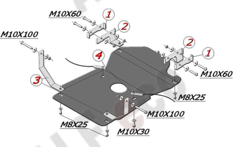 Защита Alfeco для МКПП и РК УAЗ Хантер 2007-2026. Артикул ALF.39.03