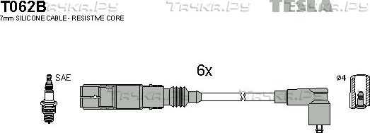 Высоковольтные провода (провода зажигания) (комплект) Tesla. Артикул T062B