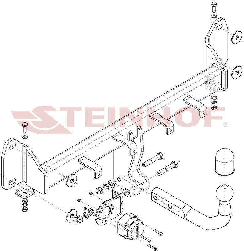Фаркоп Steinhof для BMW X3 F25 до рестайлинга (вкл. xDrive ) 2010-2014 Условно-съемное крепление шара. Артикул B-098