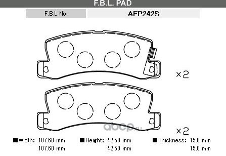 Колодки диск. Harrier ACU15, RX300, RX350 зад (FBL). Артикул AFP242S