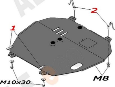 Защита алюминиевая "Alfeco" для картера и КПП Peugeot 4007 2007-2012. Артикул ALF.04.04 AL4
