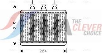 Радиатор отопителя (печки) AVA. Артикул BWA6271