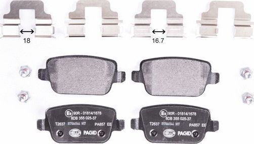 Тормозные колодки Hella. Артикул 8DB 355 025-371