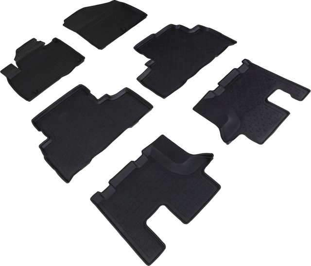 Коврики резиновые Seintex с высоким бортиком для салона Kia Sorento III Prime (3 ряда) 2015-2026. Артикул 86551