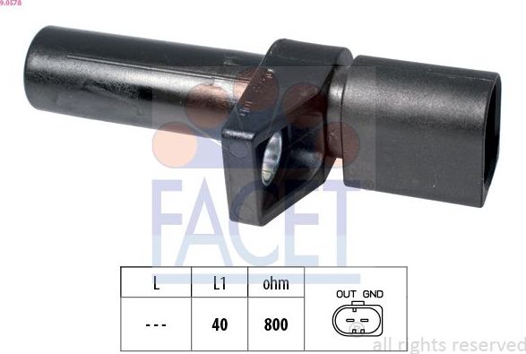 Датчик положения распредвала Facet Made in Italy - OE Equivalent для Mercedes-Benz V-Класс I (W638) 1996-2003. Артикул 9.0578