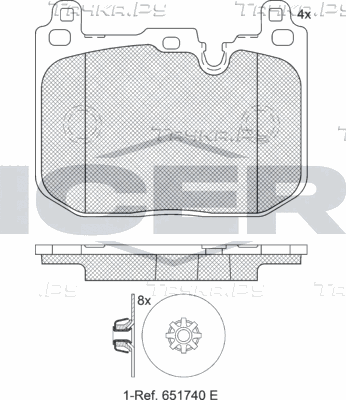 Тормозные колодки Icer передние для MINI Clubman II (F54) 2014-2026. Артикул 182247