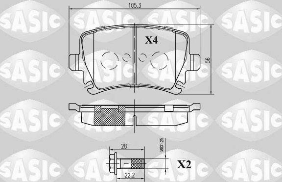 Тормозные колодки Sasic. Артикул 6216003