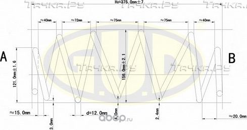 Пружина подвески G.U.D. передняя для Ford Mondeo III 2000-2007. Артикул GCS027578