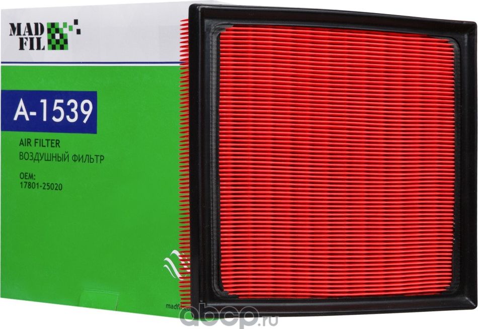 A-1539 Фильтр воздушный (17801-25020) (Madfil). Артикул A1539
