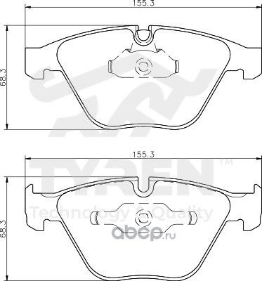 Колодки тормозные дисковые | перед | (Tyren). Артикул TYR1210641